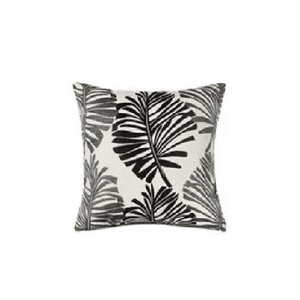 Genérico - Pack De 6 Fundas De Cojín Lino Hoja Decoración 43X43 Cm Negro