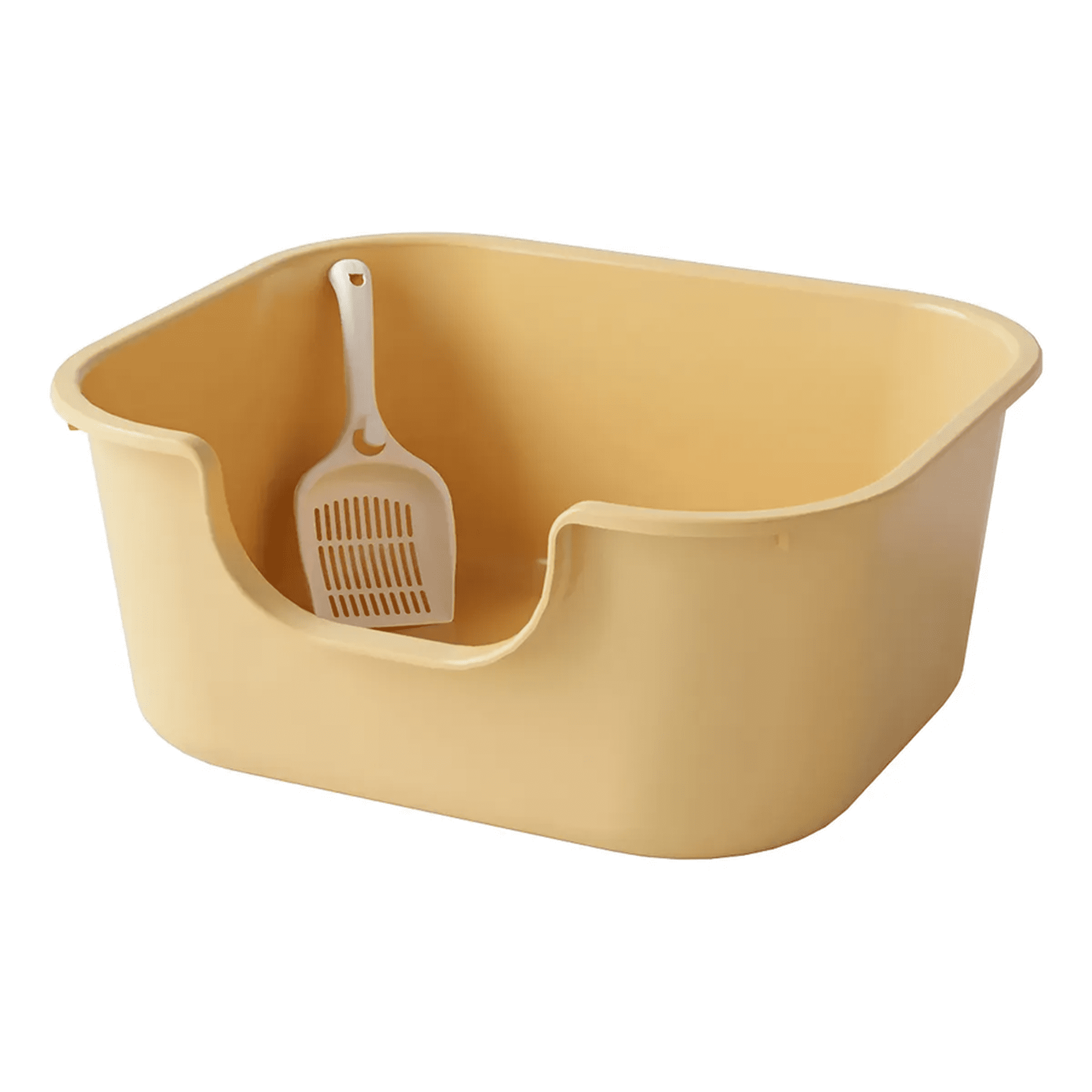 Baño Sanitario Anti-hongo Xl Previene Derrame De Arena Gato Amarillo