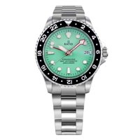 Reloj Ratio Freediver Gmt Series Automático Zafiro Acero Inoxidable Esfera Verde Rtf059 200M Para Hombre