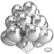thumbnail image 1 of Globos de látex Bezente plateados metalizados cromados de 30 cm, paquete de 100, 1 of 9
