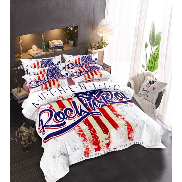 Rock Cartoon Bedding Set Single Twin Full Queen King Size Personality Bed Set Aldult Kid Bedroom Duvetcover Sets 3D Bed Sheets