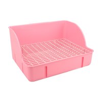 Ioensy - Caja De Arena Para Conejos, Hámster, Conejillo De Indias, Inodoro Para Mascotas, Bandeja De Arena Para Animales Pequeños, Rosa