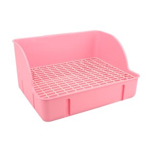 Ioensy - Caja De Arena Para Conejos, Hámster, Conejillo De Indias, Inodoro Para Mascotas, Bandeja De Arena Para Animales Pequeños, Rosa