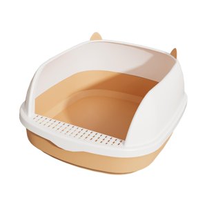 Ioensy - Caja De Arena Para Gatos De Cara Alta, Orinal Para Gatos, Inodoro Para Conejitos, Suministros Para Mascotas, Viaje, Rosa S