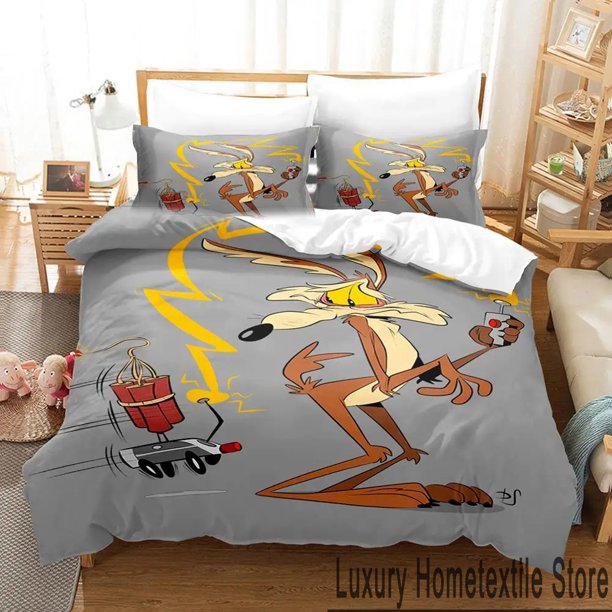 3D Print Cartoon Wile E Coyote Road Runne Bedding Set Boys Girls Twin Queen King Size Duvet Cover Pillowcase Bed boys Adult