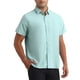 thumbnail image 4 of INSPIRE CHIC Camisas de Vestir de Hombre de Manga Corta de Algodón Ajuste Regular con Botones Abajo Camisa Formal Oxford L Verde, 4 of 4