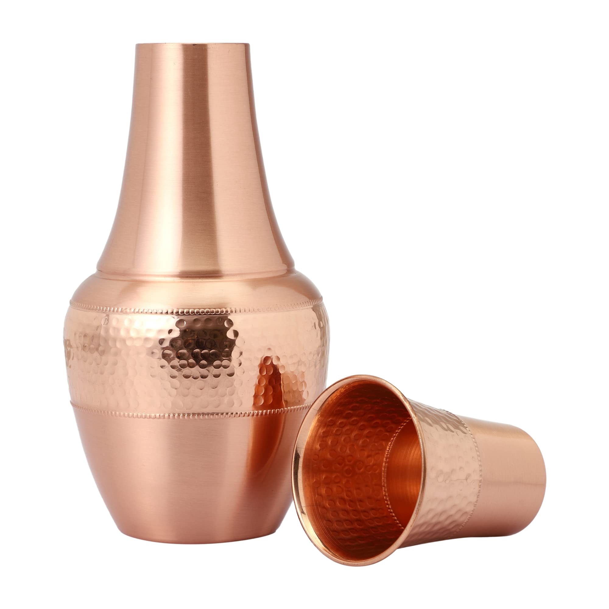Juego De Jarra Y Vaso De Agua De Cobre Healthgoodsin De 1,4 L
