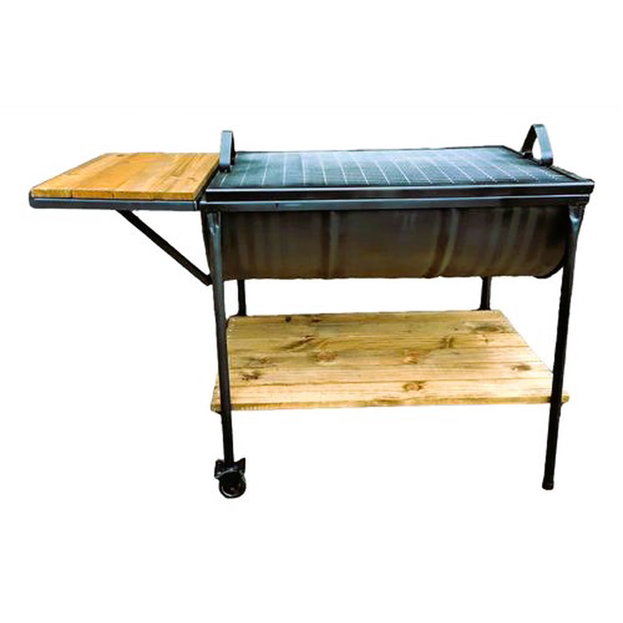 Santa Parrilla - Parrilla A Carbon Plana Con Mesa De Apoyo