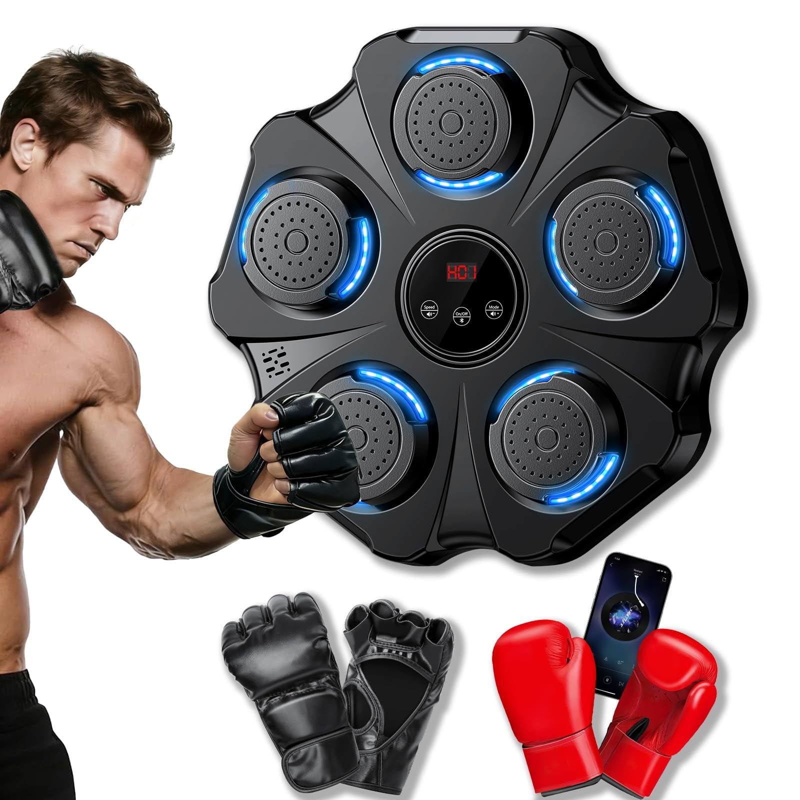 Vivedrre - Máquina De Boxeo Vivedere 2025 Con Música Mejorada Con Guantes