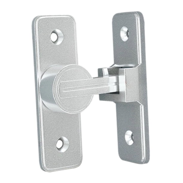 Pestillo de puerta de granero, cerradura deslizante, aleación de zinc antipérdida, pestillo de puerta, cerradura de puerta de seguridad para el hogar Plata de 90 grados.
