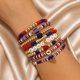 thumbnail image 2 of Pulsera Artlunar de fútbol apilable con dijes azul y rojo, 2 of 6
