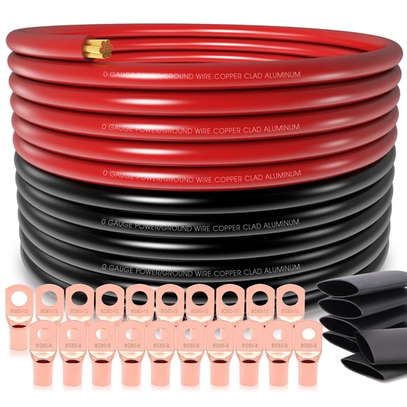 Cable Automotriz De Aluminio Revestido De Cobre Calibre 1 0 Con Lengüetas Y Tubo