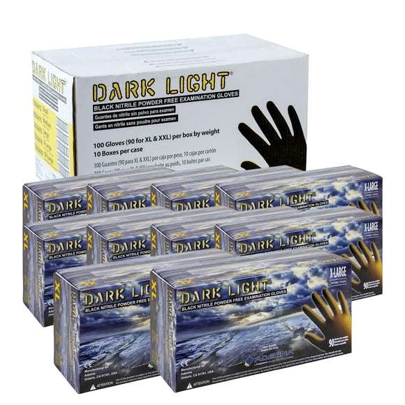 Guantes Dark Light De Nitrilo Sin Polvo 9 Mil Xl
