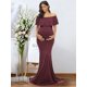 thumbnail image 2 of Vestido Glampunch de maternidad con escote al hombro para fotos, 2 of 5
