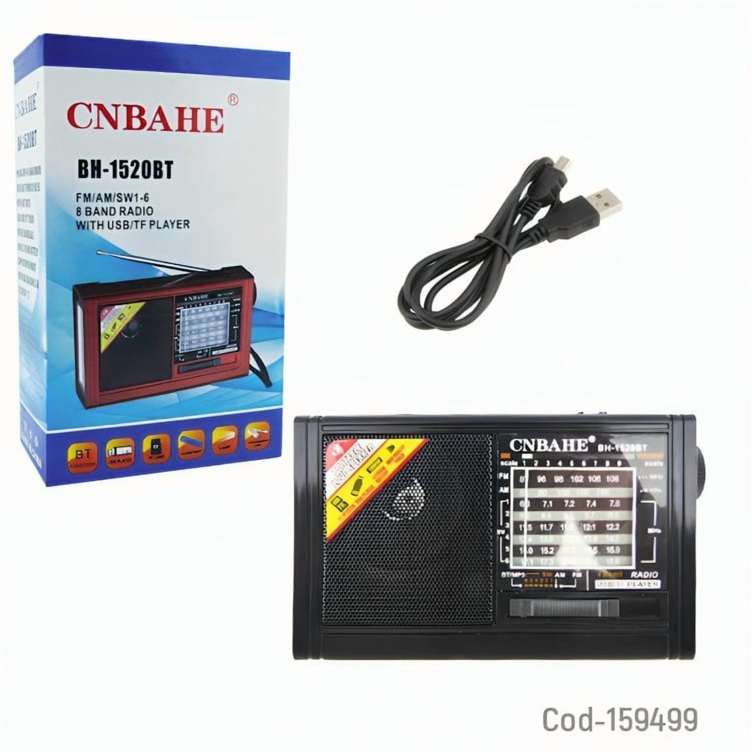 Genérico - Radio Multibanda Bluet 8 Bandas Con Linterna Recargable