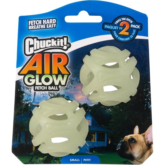 Chuckit Air Glow Fetch Ball Dog Toy, Small 2in 2 Pack