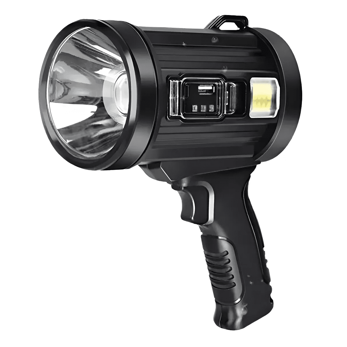 Genérico - Súper Potente Linterna Led De Mano Carga Solar Blanco Negro