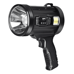 Genérico - Súper Potente Linterna Led De Mano Carga Solar Blanco Negro