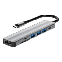 Crusec - Adaptador 7 En 1 Entrada Tipo C 4K Hdmi Mac Windows