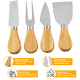 thumbnail image 3 of Juego de 4 cuchillos para queso con mango de madera de acacia, 3 of 5
