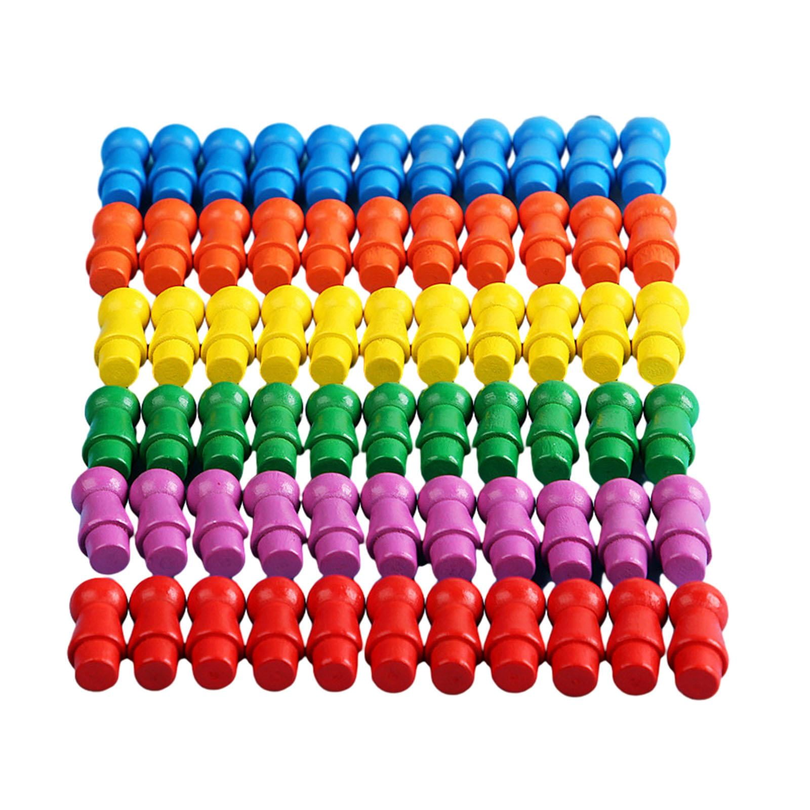 Magideal - 66 Piezas De Juegos De Mesa, Peones, Suministros Para Juegos, Damas De Piezas De Madera De Juguete Para Niños, Piezas De Ajedrez De Madera Para Artes