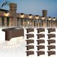 thumbnail image 1 of Luces solares para vallas JACKYLED, paquete de 16 unidades, IP65, impermeables, color marrón, 1 of 7