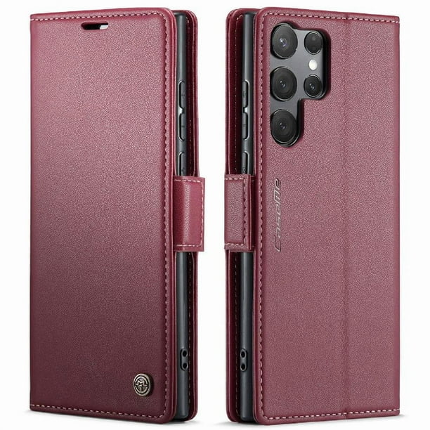CaseMe tipo cartera Samsung Galaxy S25 Ultra con cierre magnético, RFID, tarjetero, soporte, carga inalámbrica