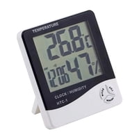 Genérico - Termómetro Higrómetro Ambiental, Reloj , Alarma