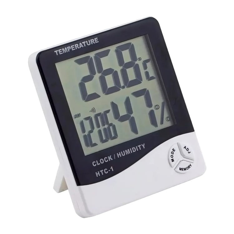Genérico - Termómetro Higrómetro Ambiental, Reloj , Alarma