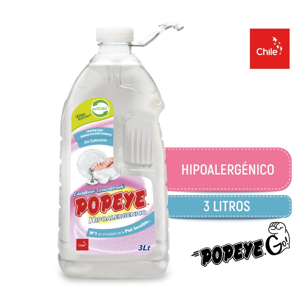 Lavalozas Hipoalergénico Popeye Bot Pet 3lt