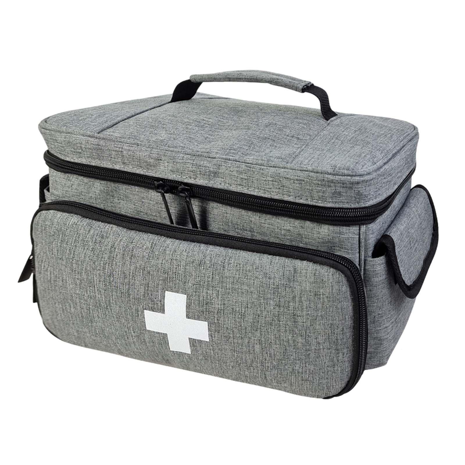 Magideal - Organizador De Botiquines De Emergencia, Bolsa De Almacenamiento Médico, Botiquín De Primeros Auxilios Para Emergencias, Botiquín De Primeros Auxilios Gris