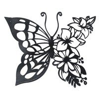 Bothyi - Mariposas Arte De La Pared Silueta De Metal Forjado Para La Decoración De La Cerca Del Dormitorio 23Cmx20Cm