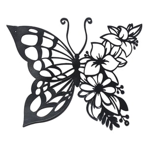 Bothyi - Mariposas Arte De La Pared Silueta De Metal Forjado Para La Decoración De La Cerca Del Dormitorio 23Cmx20Cm