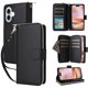 thumbnail image 1 of Funda Cartera con Cremallera y Correa para iPhone 16 Plus Soporte y Tarjetero Negro, 1 of 6