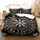 thumbnail image 1 of Vegvisir Runes Duvet Cover Set, Viking Symbols Bedding Set Celtic Quilt Cover Microfiber Scandinavian Runes Comforter Cover King, 1 of 5