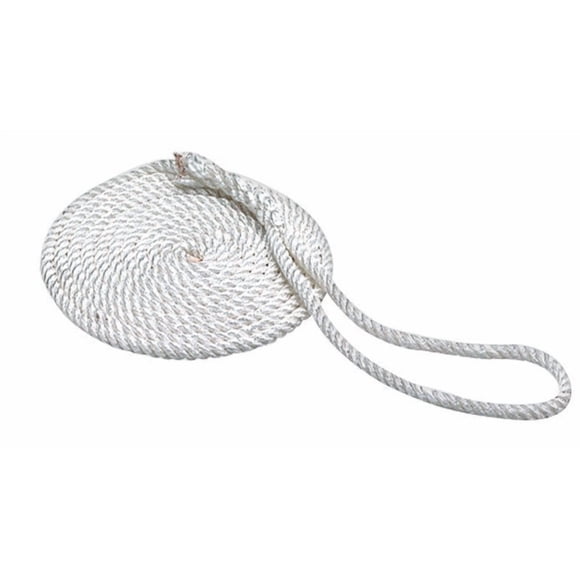 Dock Line Seachoice, nailon blanco, 20 pies x 3/8 pulgadas