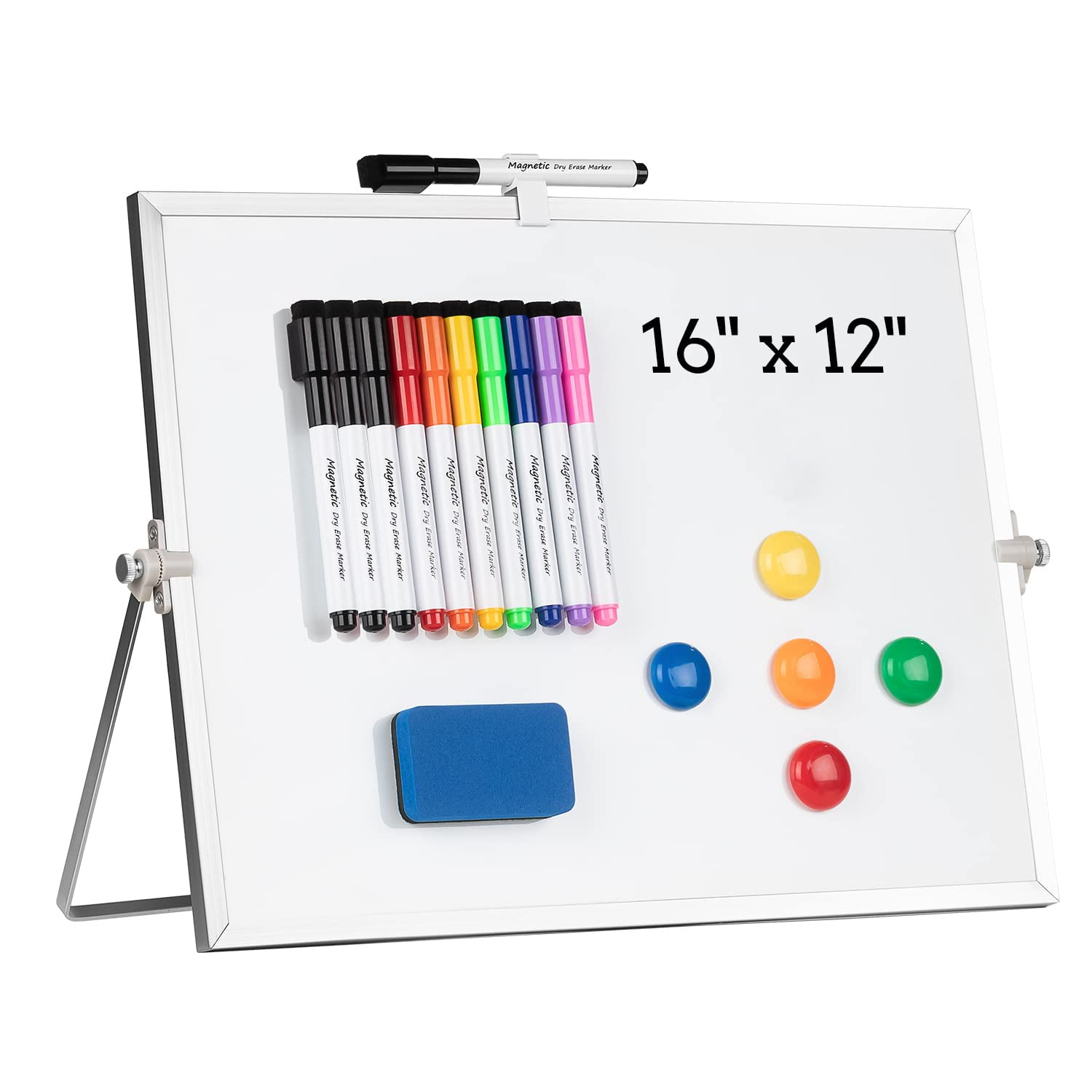 Pizarra De Escritorio Magnética Cazeyoo De 40 X 30 Cm Con Soporte Y Acceso