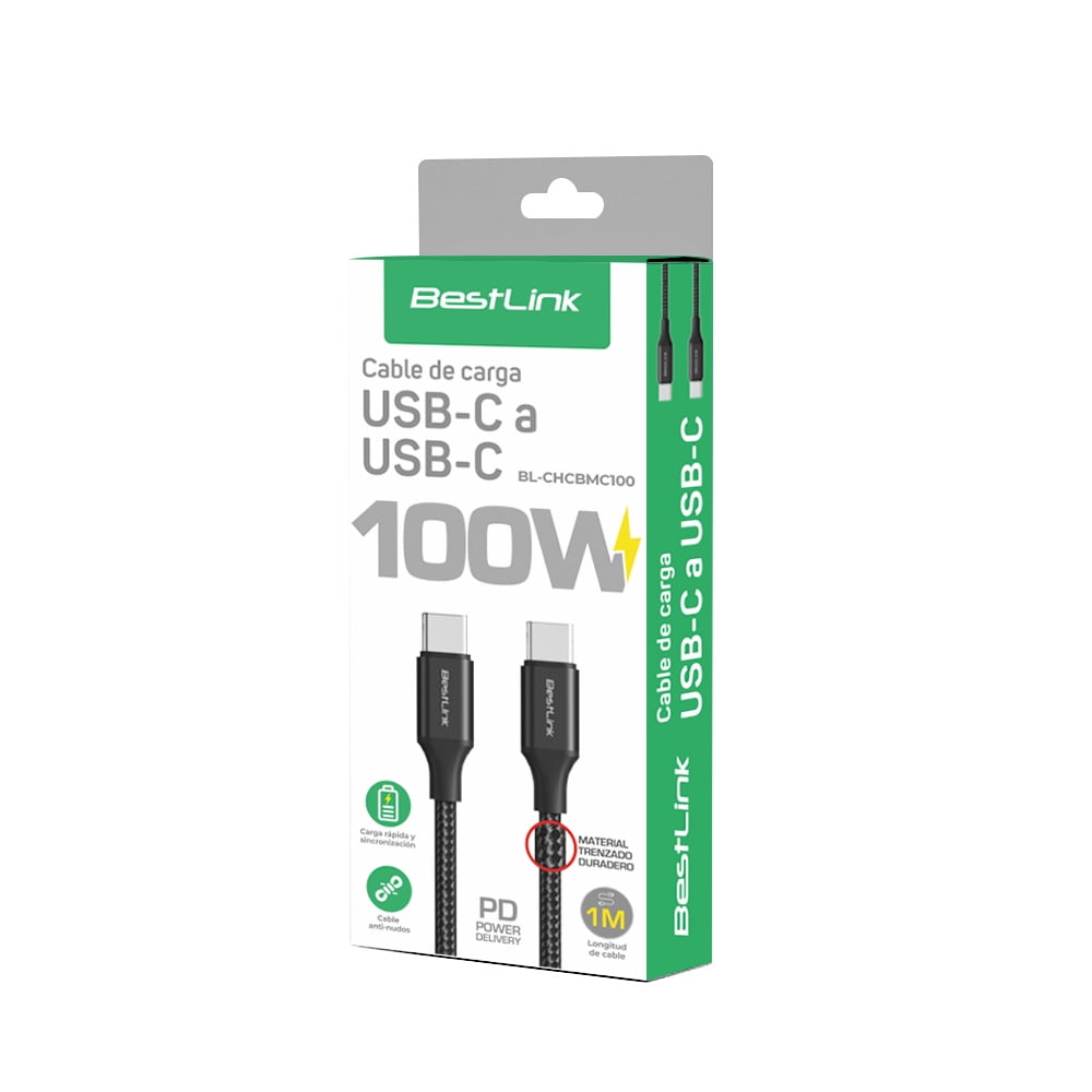 Bestlink - Cable De Carga Usb-c A Usb-c 100w Trenzado / Mod. Bl-chcbmc100