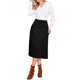 thumbnail image 2 of INSPIRE CHIC Falda Midi de Ante Sintético para Mujer Casual Otoño Invierno Falda Línea A - Diseño de Cintura Elástica de Moda XL Negro, 2 of 6