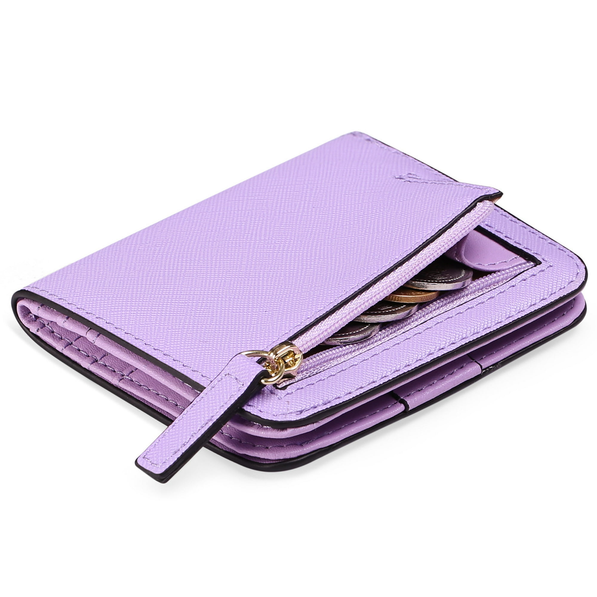 Veat00l - Cartera Mujer Pequeño Con Rfid Bloquea, Mini Monedero Bifold Para Tarjetas, Billetera De Piel Plegable Con Bolsillo, Tarjetero Minimalista Con Ventana De Identificación Para Chica Mujer