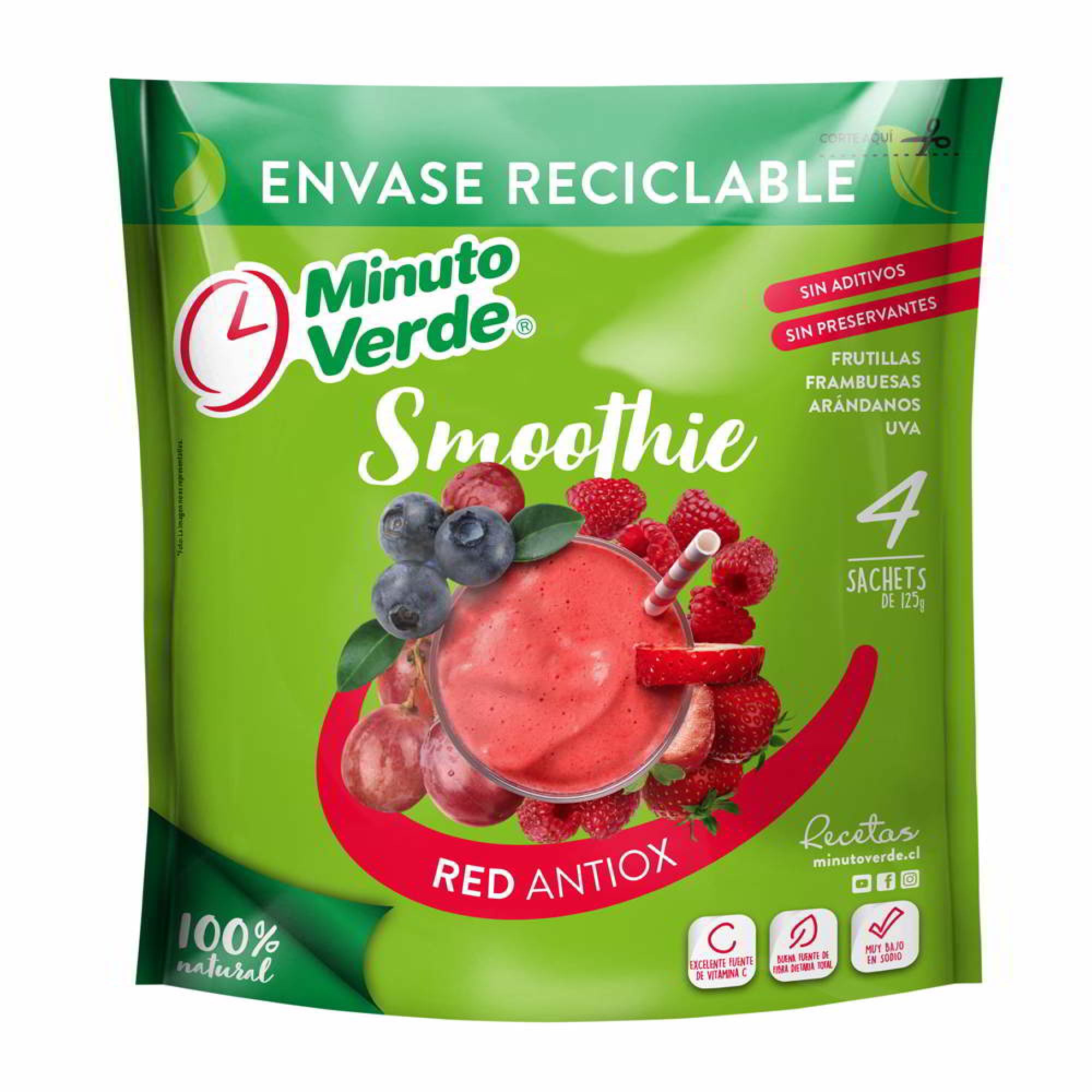 Batido De Frutos Rojos 500 g Minuto Verde