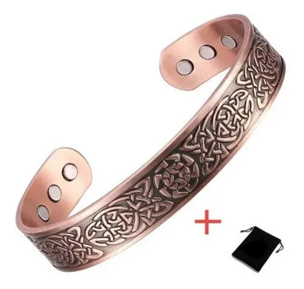 Genérico - Pulsera Cobre Magnética 6 Imanes Vikingo