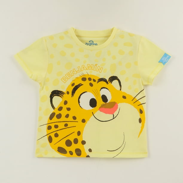 Polera Manga Corta Niña Amarillo Benjamin Zootopia Disney