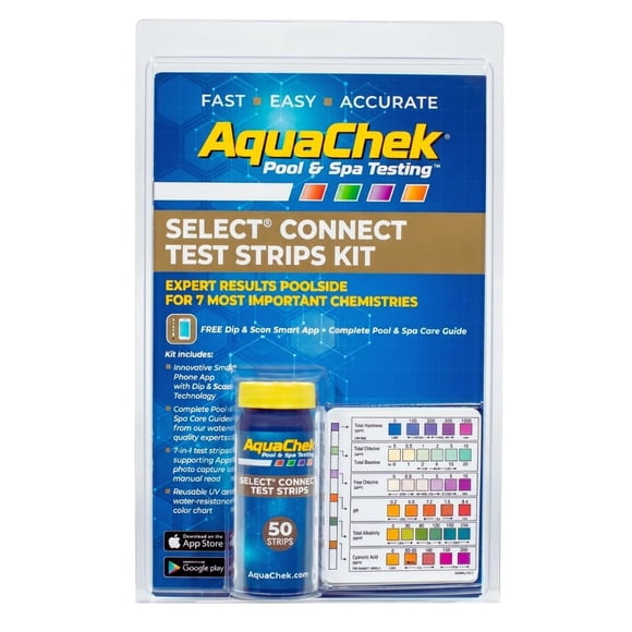 Tiras reactivas para piscina y spa AquaChek Select Connect de 7 parámetros