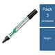 thumbnail image 1 of Pack 3 Marcador Pizarra Metálico WBMATM Negro, 1 of 2