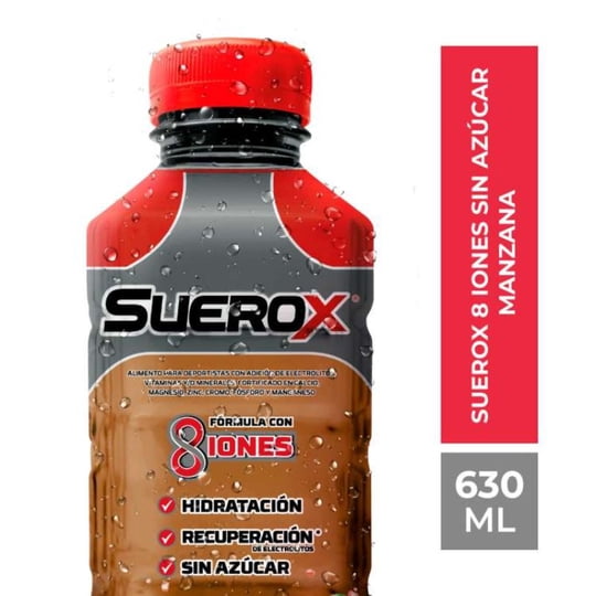 Bebida Hidratante 8 Iones Sabor Manzana Botella 630 ml Suerox