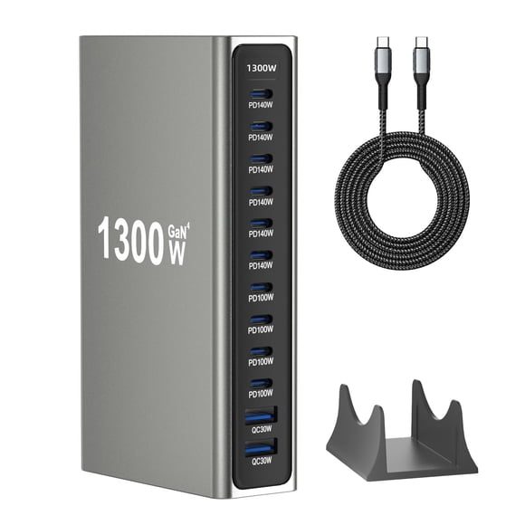 Estación de carga OHLOPL 1300W GaN 4 USB‑C PD QC3.0