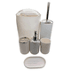 thumbnail image 4 of Juego Accesorios Set De Baño 6 Piezas Cepillo WC Blanco + Cortina De Obsequio, 4 of 11
