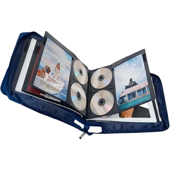 DVD CD Storage Case with Extra Wide Title Cover Pages for Blu-ray