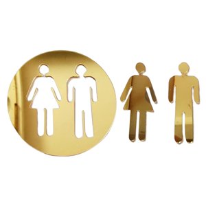 Magideal - Letreros De Baño Para Hombres, Pictograma Con Autoidentificación Trasera, Letrero Para Puerta De Baño, Decoración De Señalización Para Puerta De Baño , Amarillo, 10Cmx10Cm